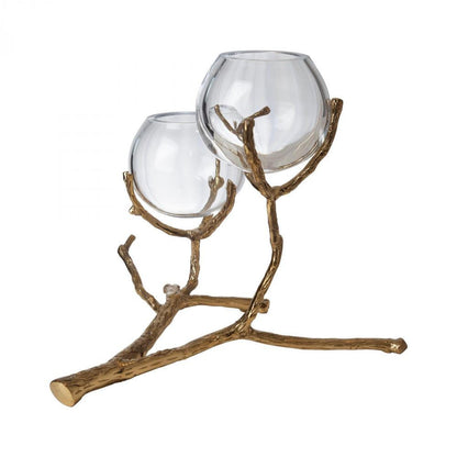 Global Views Twig 2 Brass Vase Holder