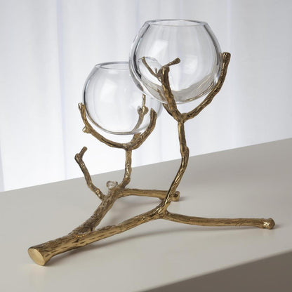 Global Views Twig 2 Brass Vase Holder