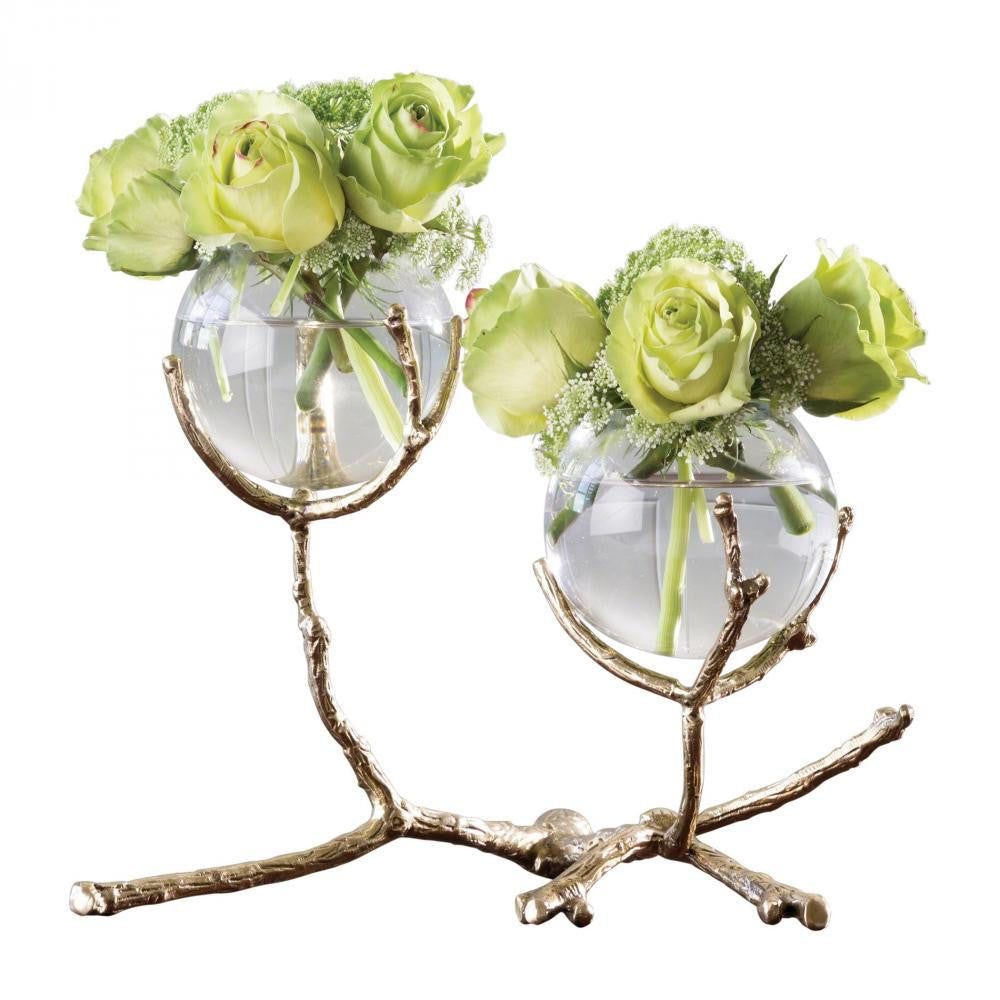 Global Views Twig 2 Brass Vase Holder