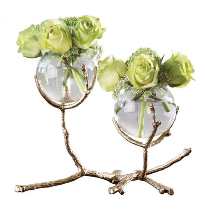 Global Views Twig 2 Brass Vase Holder