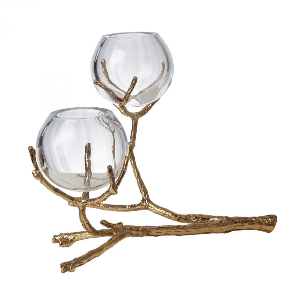 Global Views Twig 2 Brass Vase Holder