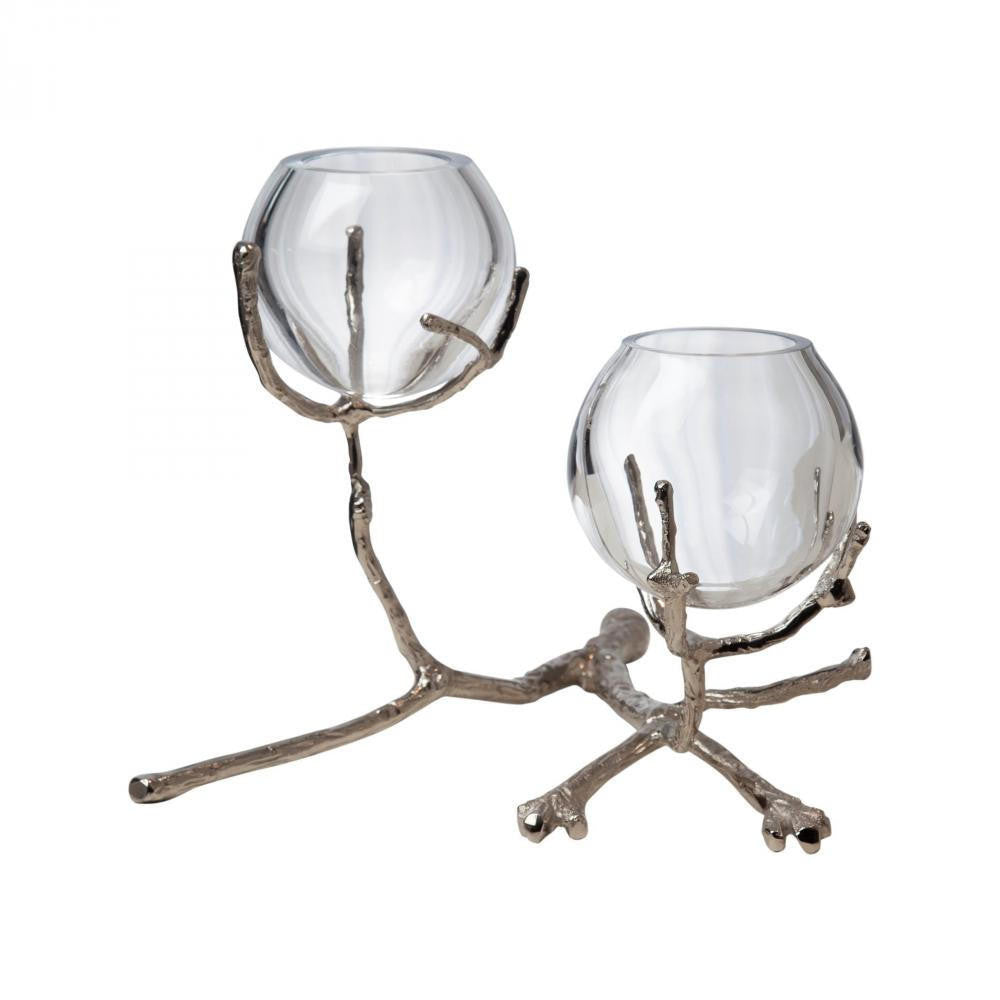 Global Views Twig 2 Nickel Vase Holder