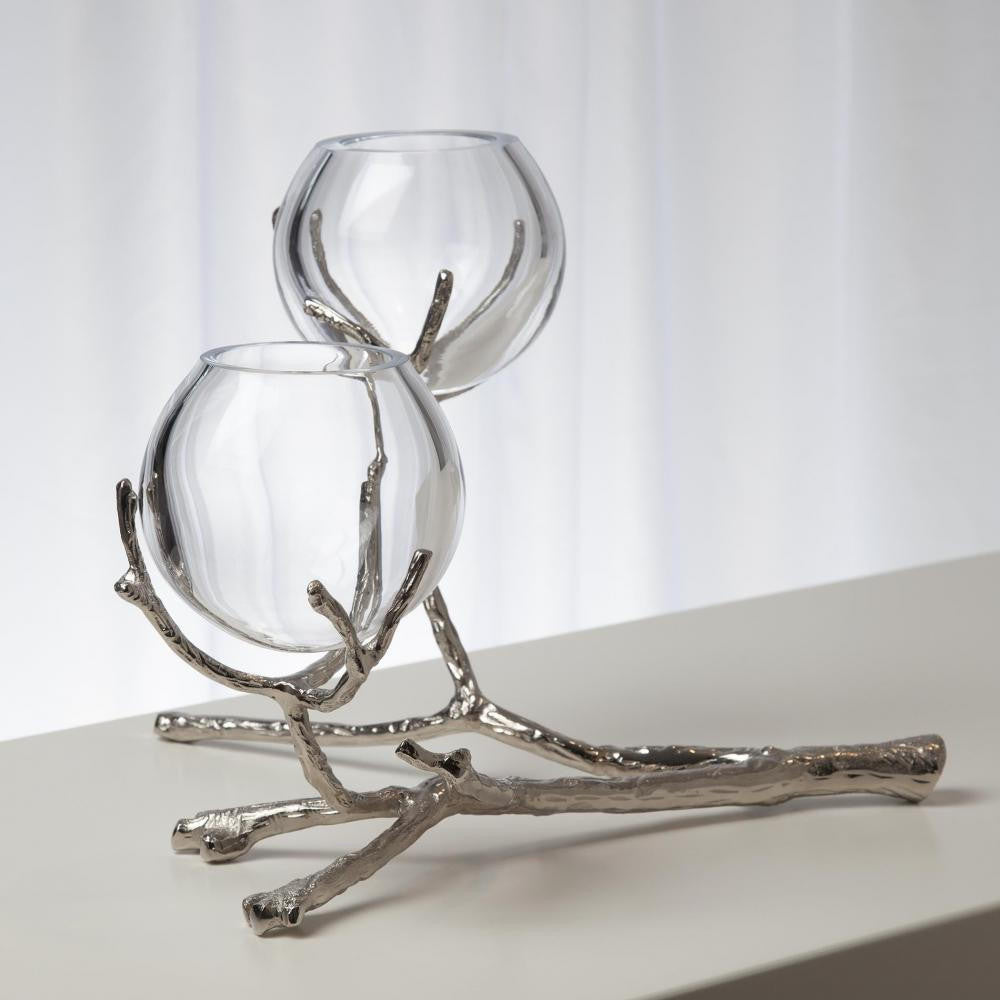 Global Views Twig 2 Nickel Vase Holder