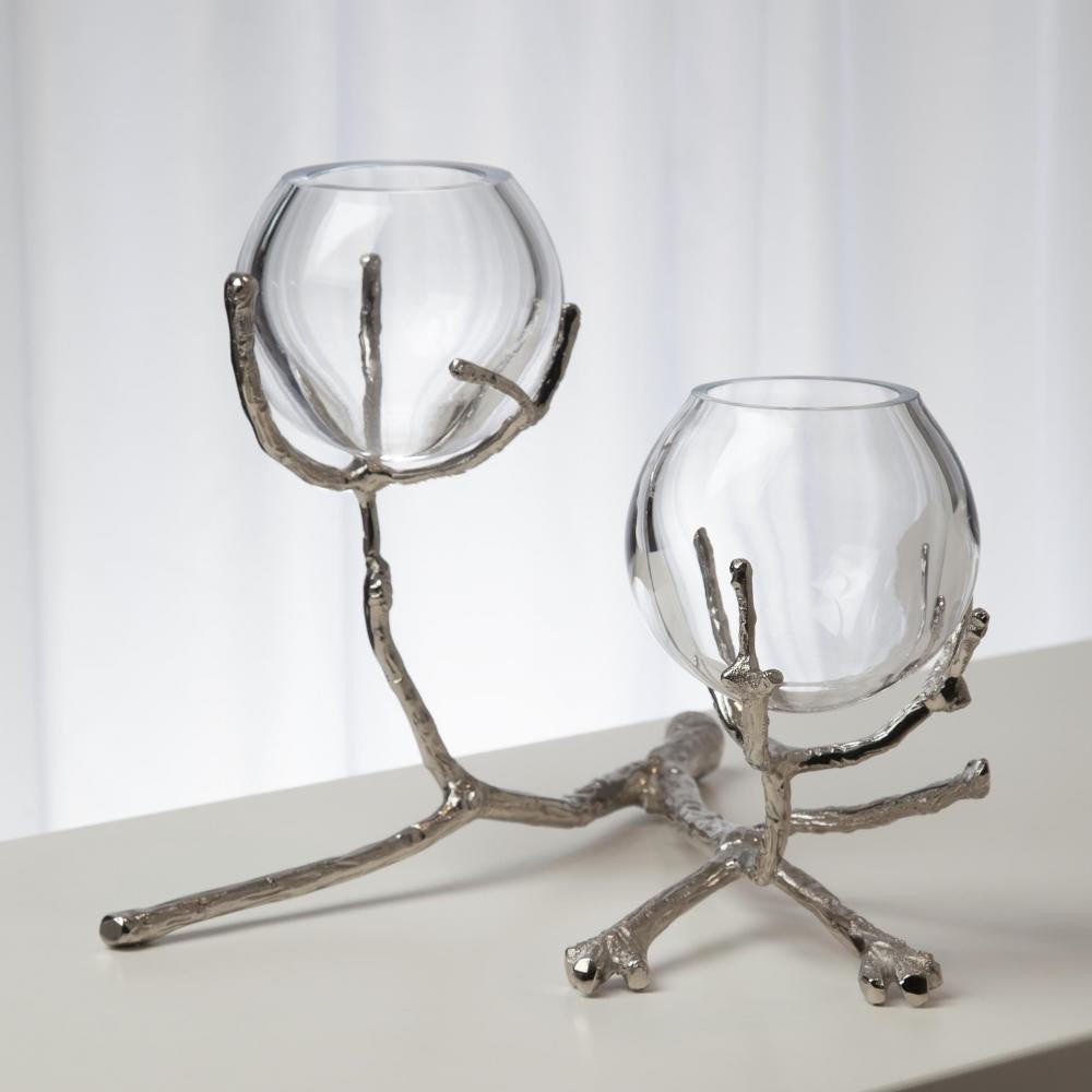 Global Views Twig 2 Nickel Vase Holder
