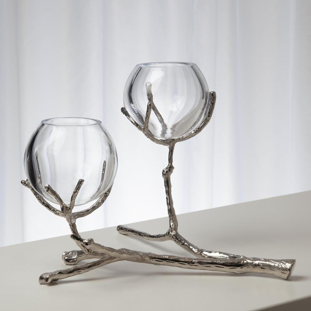 Global Views Twig 2 Nickel Vase Holder