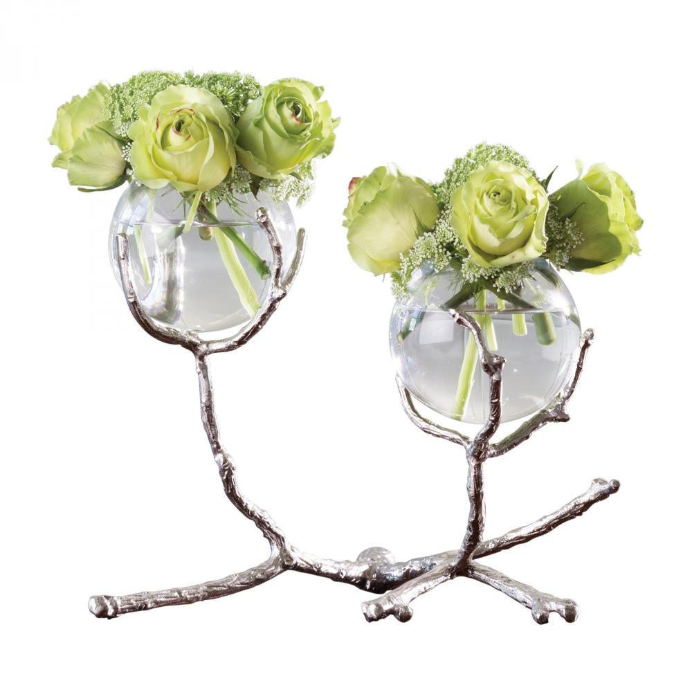 Global Views Twig 2 Nickel Vase Holder
