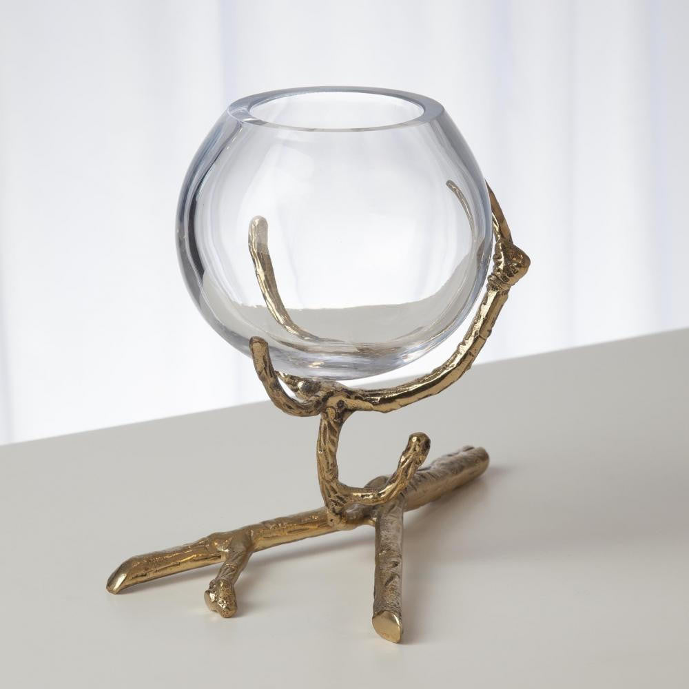 Global Views Twig Brass Vase Holder