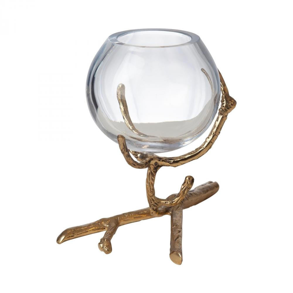 Global Views Twig Brass Vase Holder
