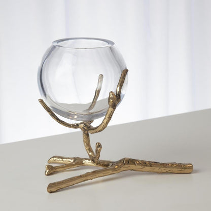Global Views Twig Brass Vase Holder