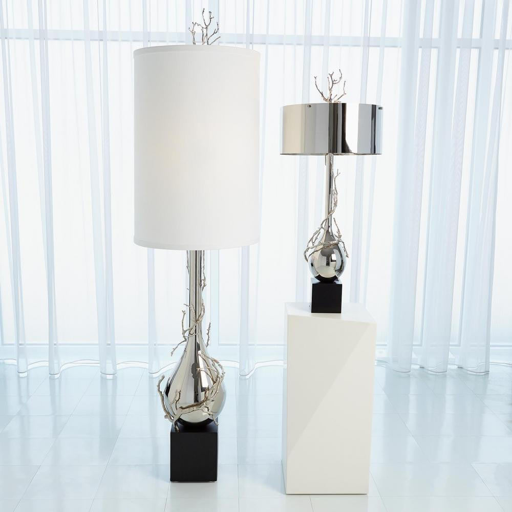 Global Views Twig Bulb Nickel Table Lamp