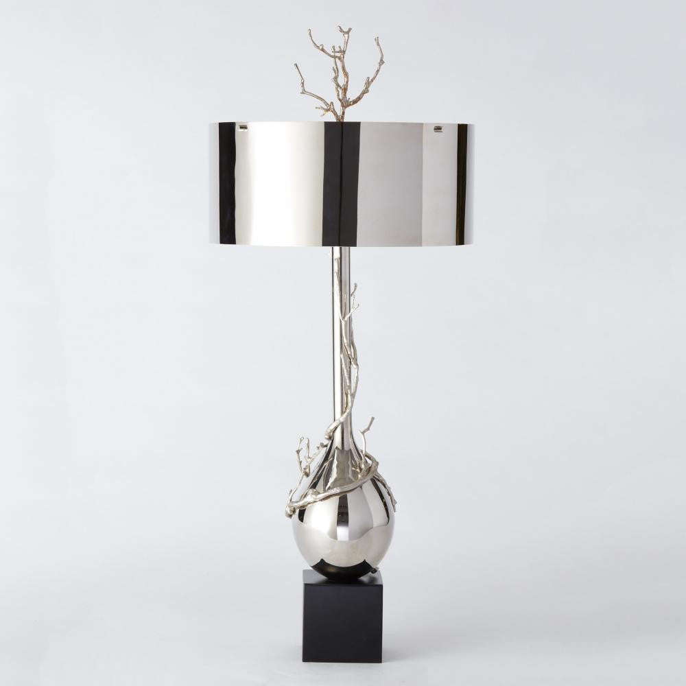 Global Views Twig Bulb Nickel Table Lamp