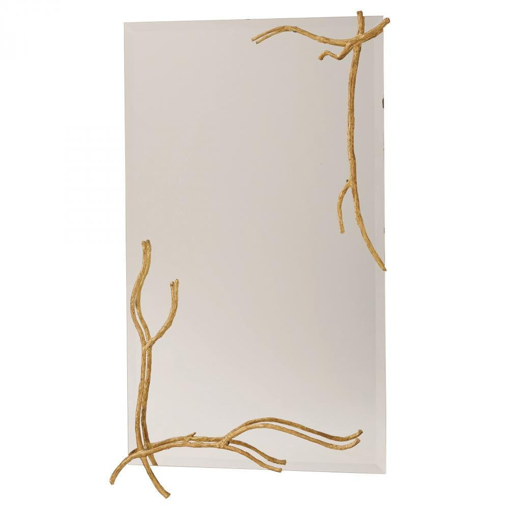 Global Views Twig Large Gold Leaf Mirror