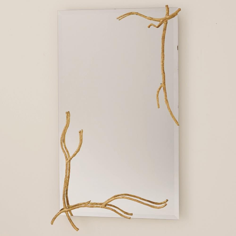 Global Views Twig Large Gold Leaf Mirror
