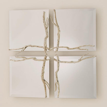 Global Views Twig Small Silver Leaf Mirror