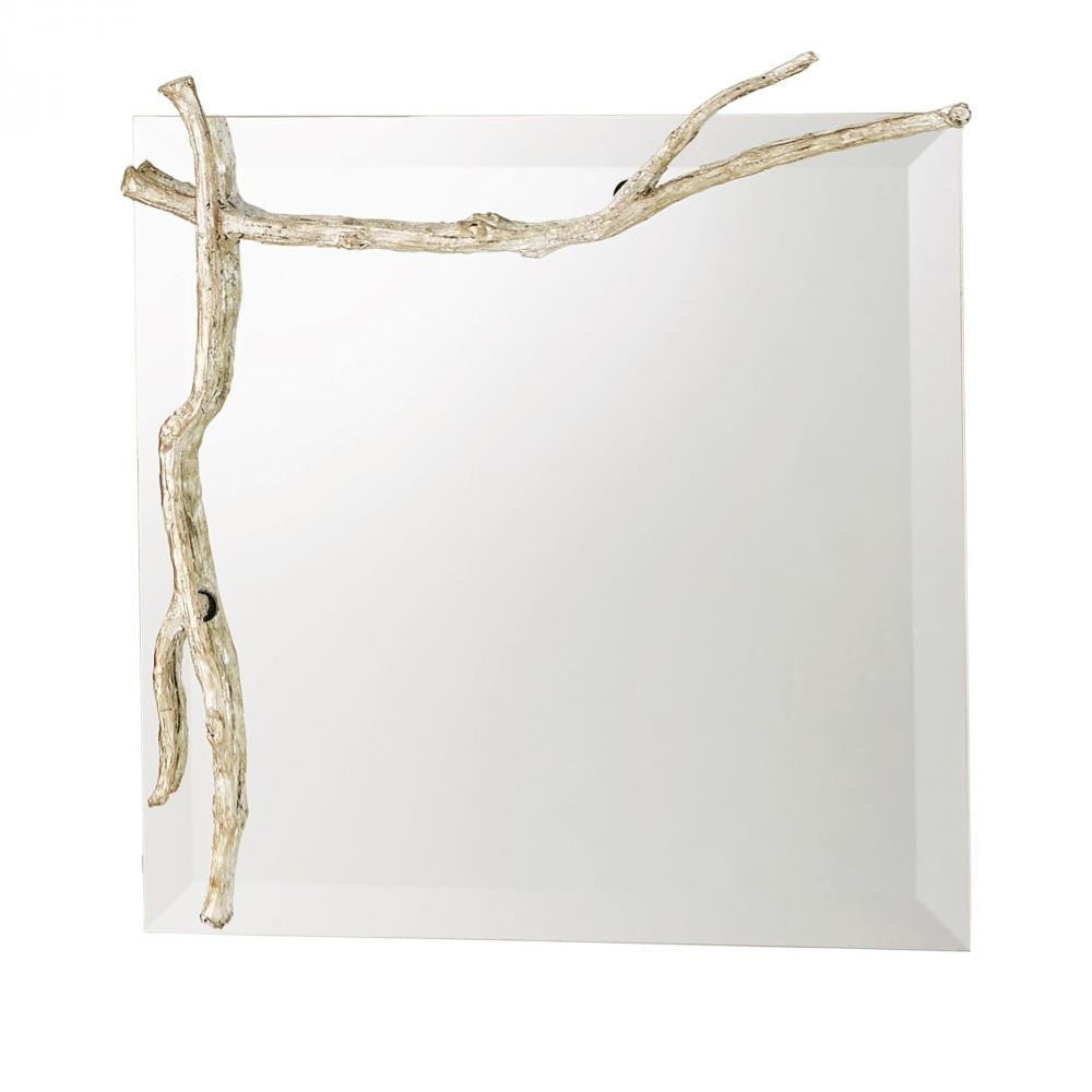 Global Views Twig Small Silver Leaf Mirror