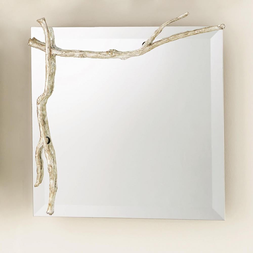 Global Views Twig Small Silver Leaf Mirror