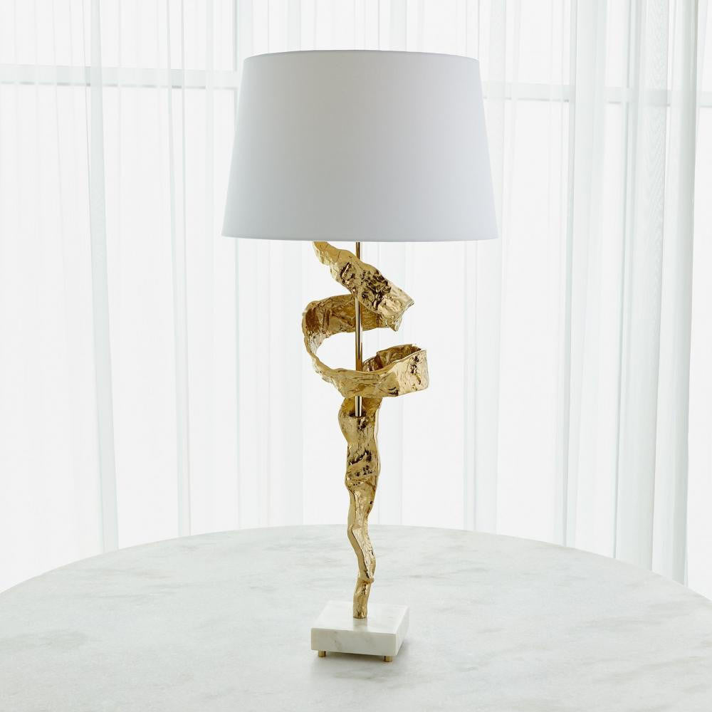 Global Views Twist Brass Table Lamp