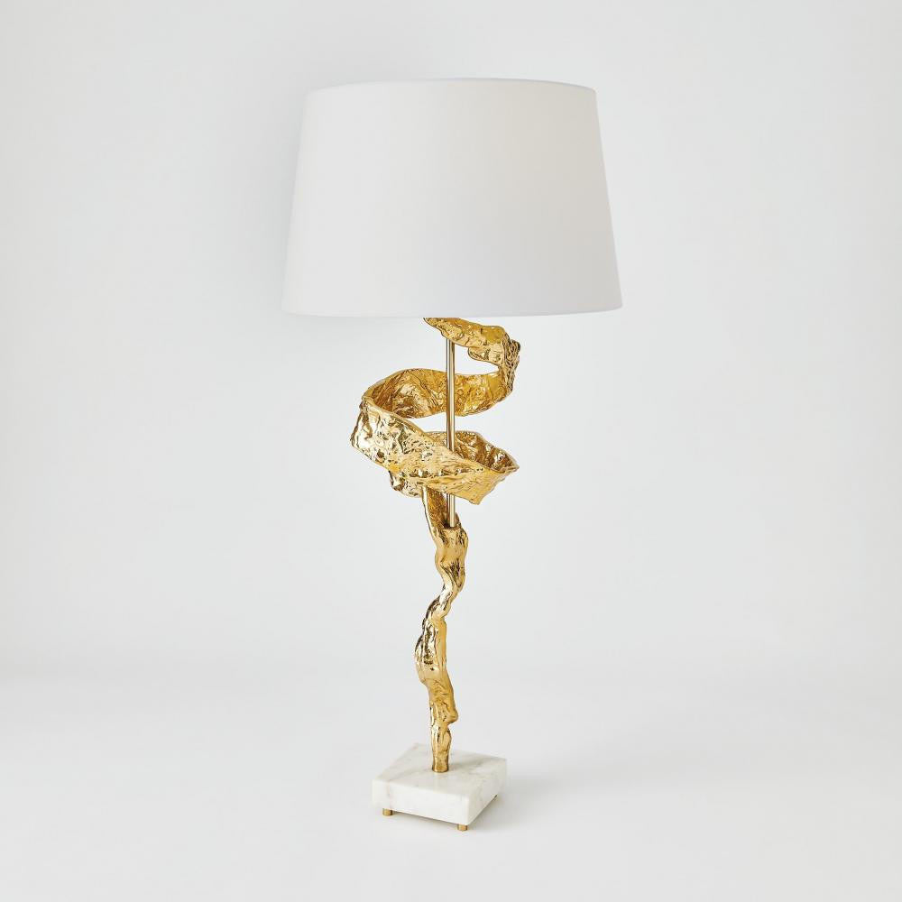 Global Views Twist Brass Table Lamp