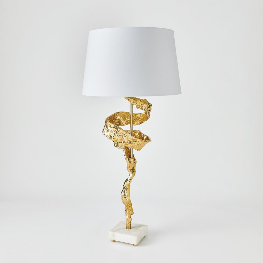 Global Views Twist Brass Table Lamp