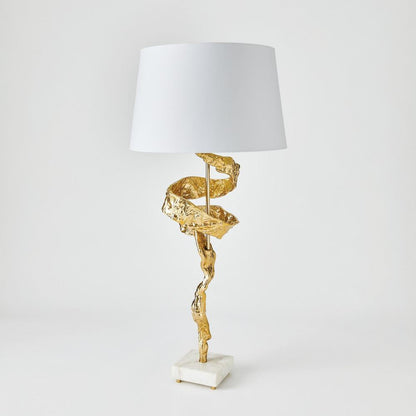 Global Views Twist Brass Table Lamp