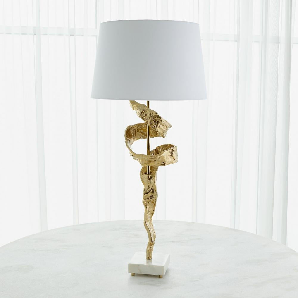 Global Views Twist Brass Table Lamp