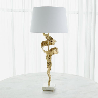 Global Views Twist Brass Table Lamp