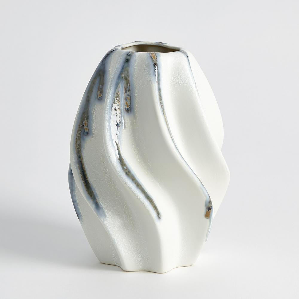 Global Views Twist Indigo Drip Vase
