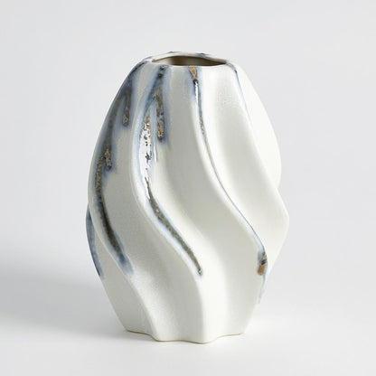 Global Views Twist Indigo Drip Vase