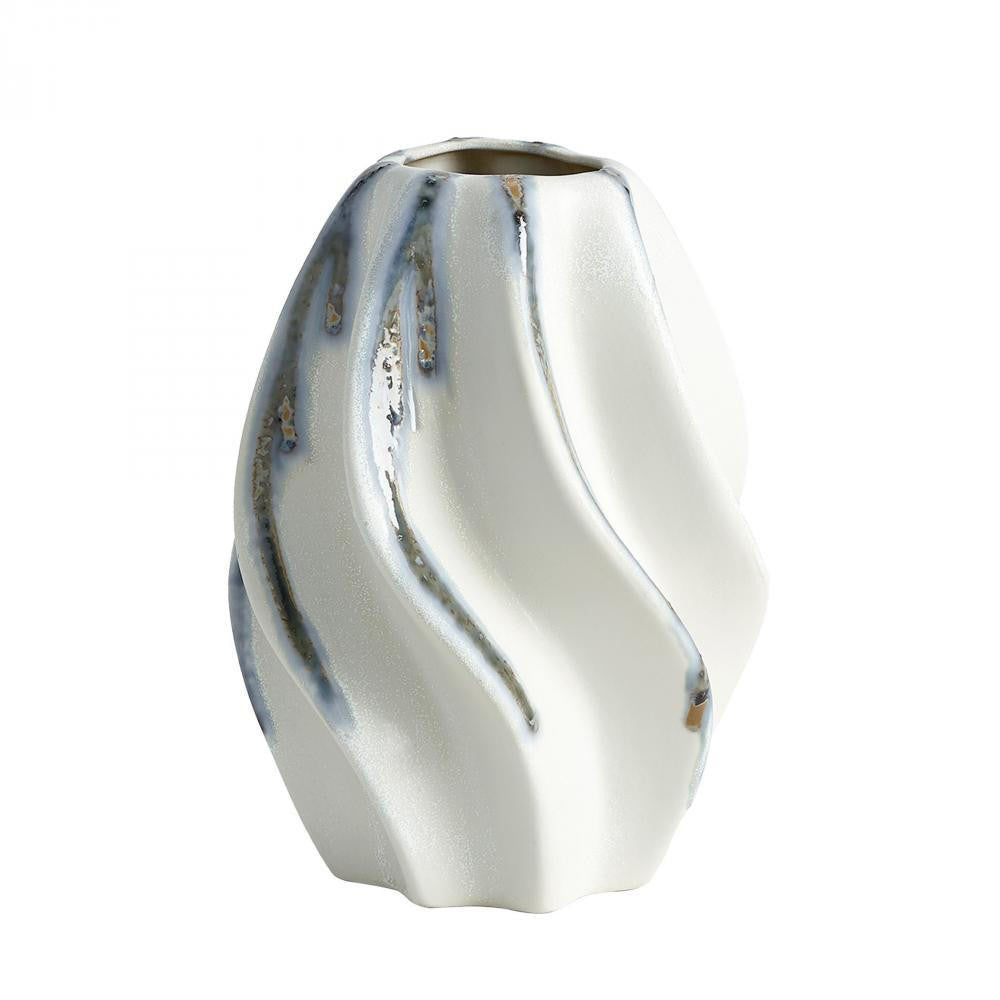Global Views Twist Vase Indigo Drip