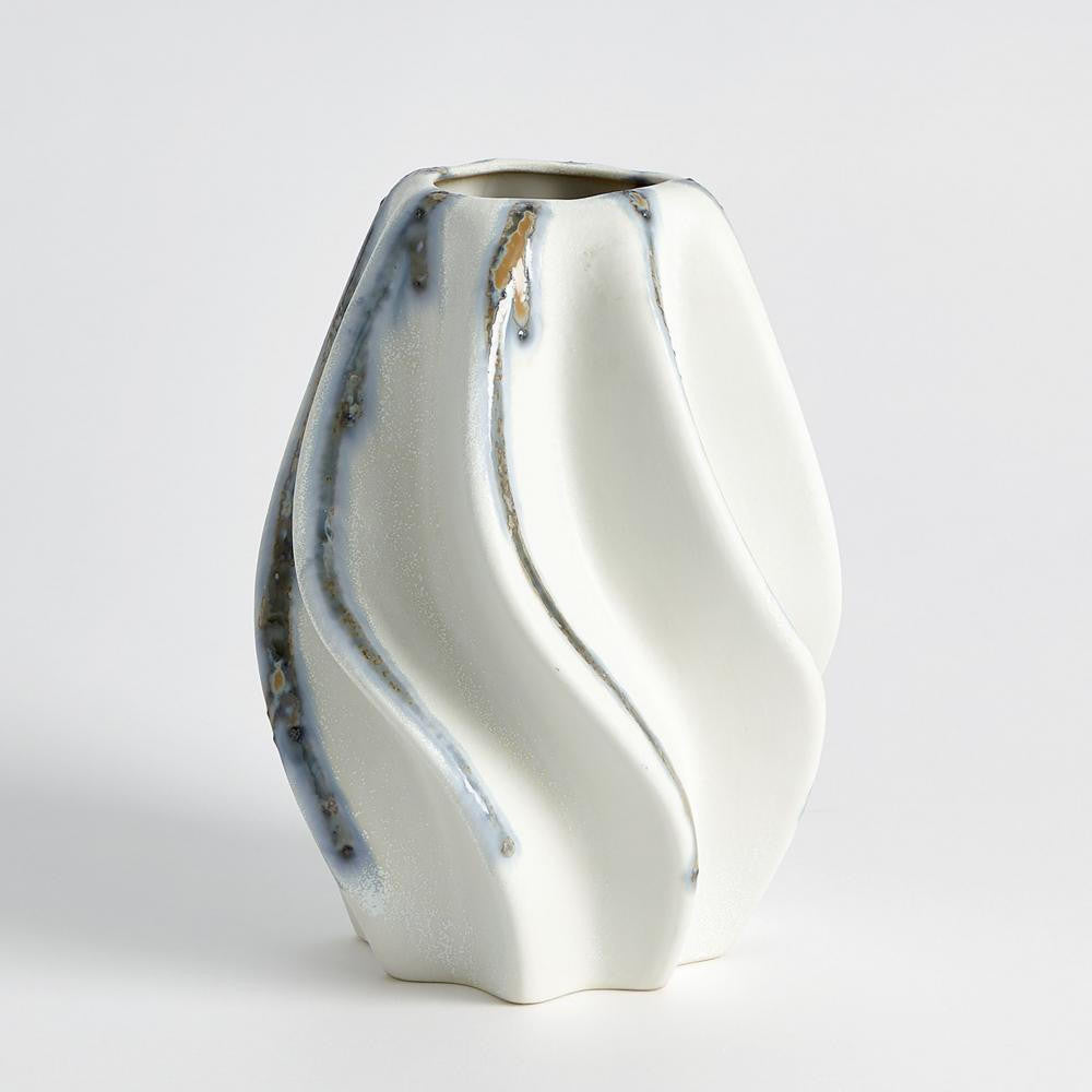 Global Views Twist Indigo Drip Vase