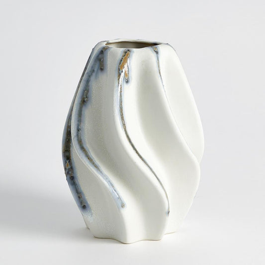 Global Views Twist Indigo Drip Vase