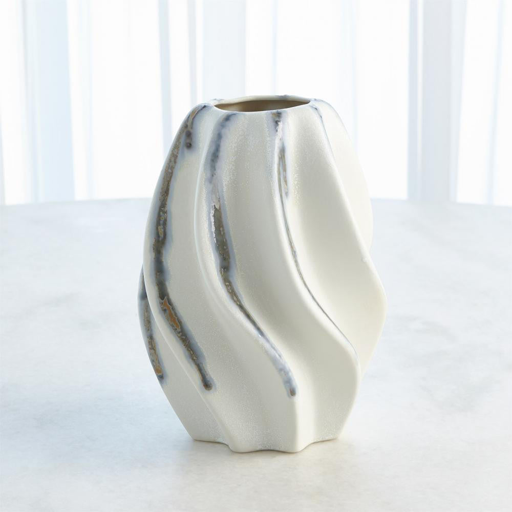 Global Views Twist Indigo Drip Vase
