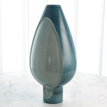 Global Views Two Tone Pod Tall Azure Vase