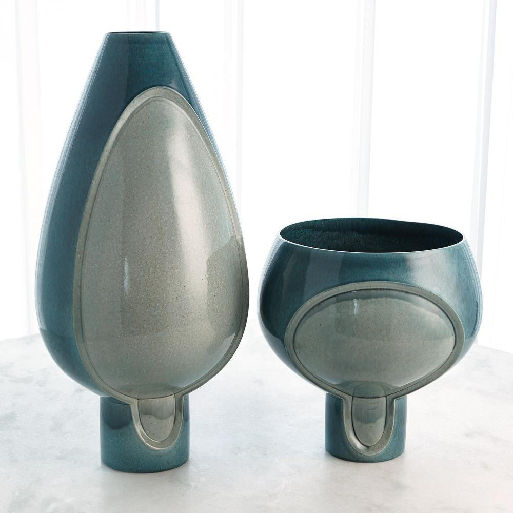 Global Views Two Tone Pod Tall Azure Vase