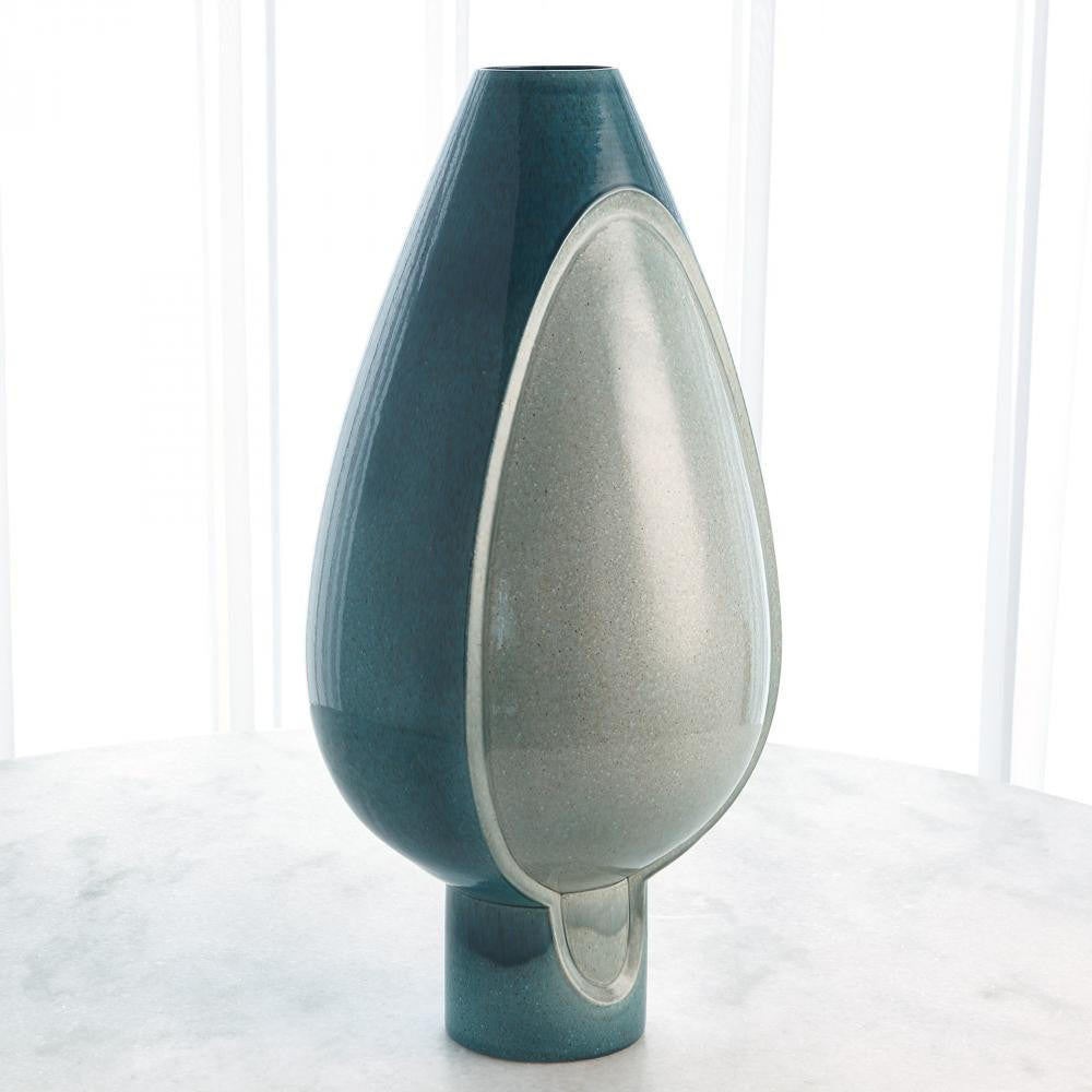 Global Views Two Tone Pod Tall Azure Vase