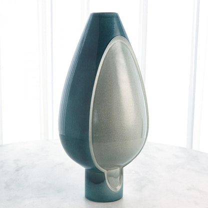 Global Views Two Tone Pod Tall Azure Vase
