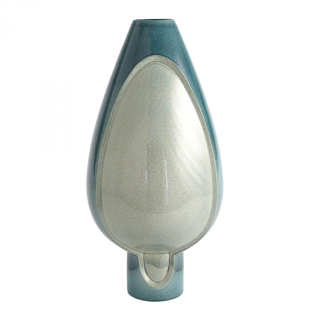 Global Views Two Tone Pod Tall Azure Vase