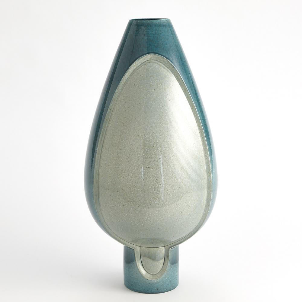 Global Views Two Tone Pod Tall Azure Vase