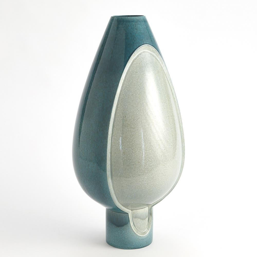 Global Views Two Tone Pod Tall Azure Vase