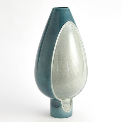 Global Views Two Tone Pod Tall Azure Vase