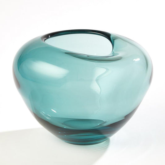 Global Views Undulating Large Azure Vase