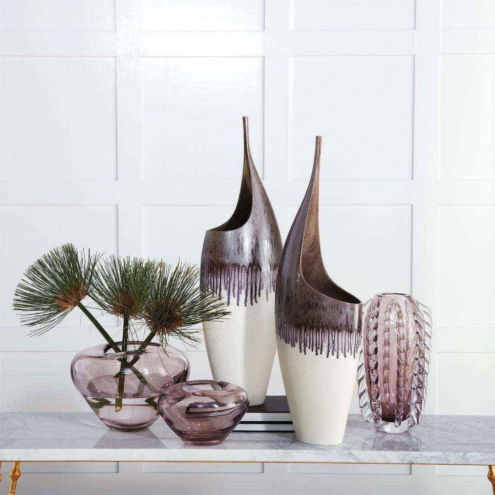 Global Views Undulating Small Amethyst Vase