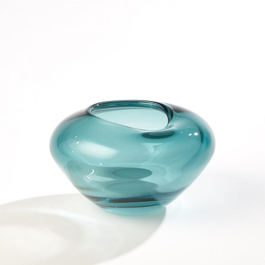 Global Views Undulating Small Azure Vase