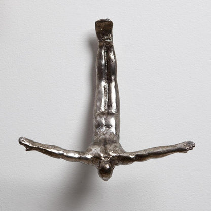 Global Views Wall Diver Thai Silver Leaf Sculpture