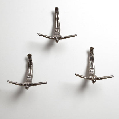 Global Views Wall Diver Thai Silver Leaf Sculpture