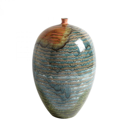 Global Views Watercolor Ringed Vessel
