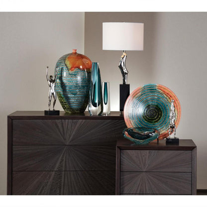 Global Views Watercolor Ringed Vessel