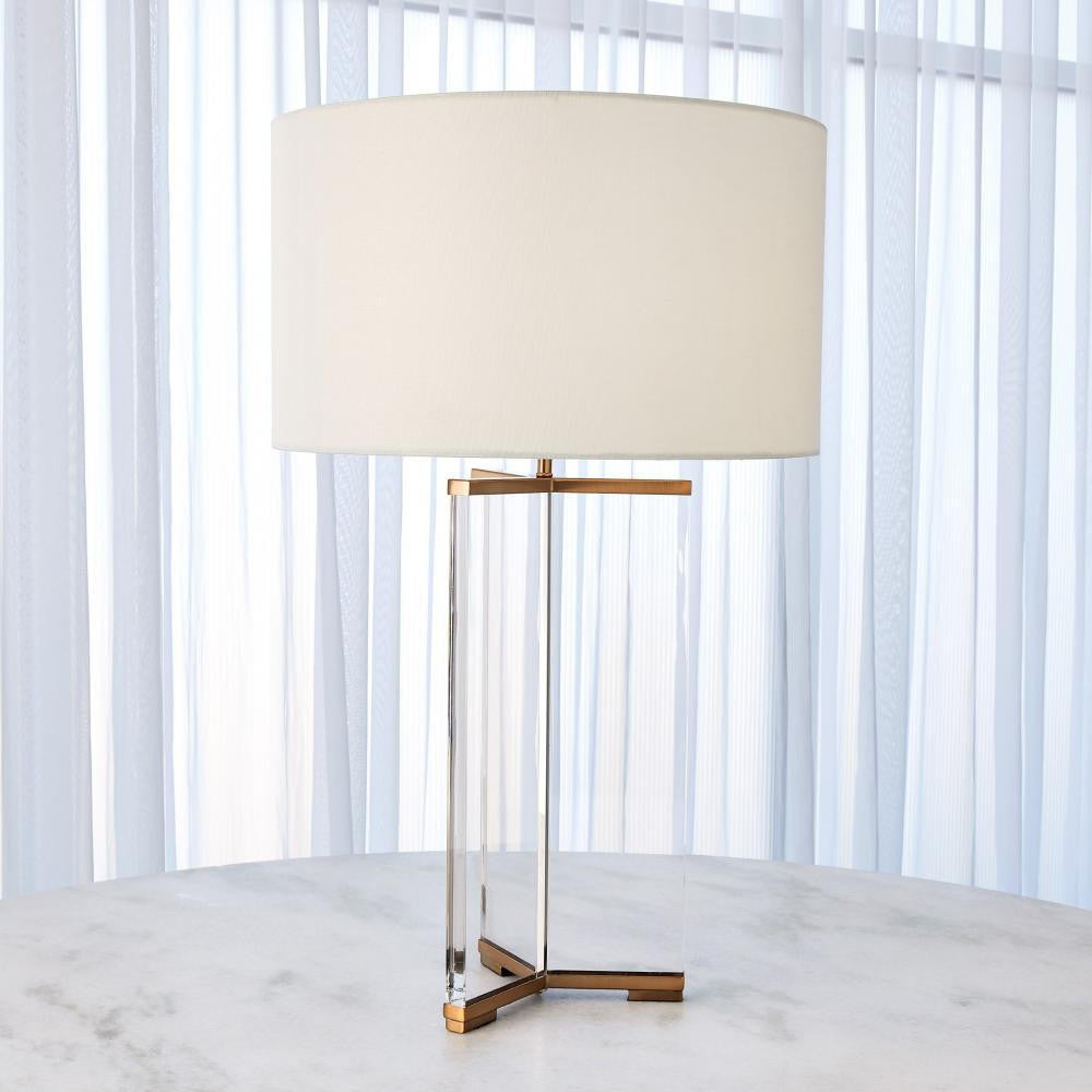 Global Views Y Antique Brass Table Lamp