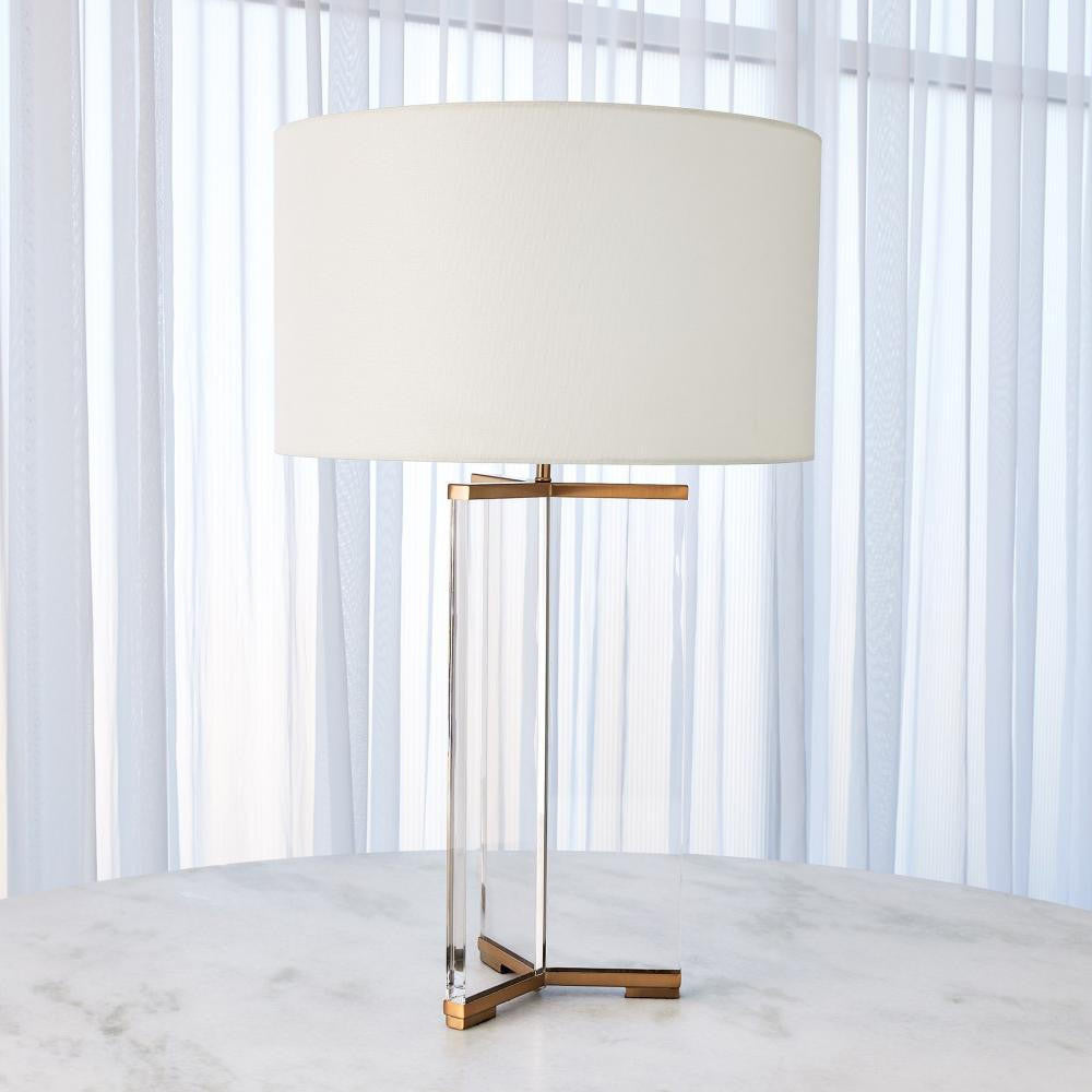Global Views Y Antique Brass Table Lamp