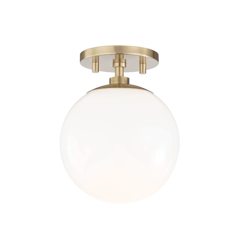 Mitzi by Hudson Valley Lighting Stella Semi-Flush Mount Aged Brass